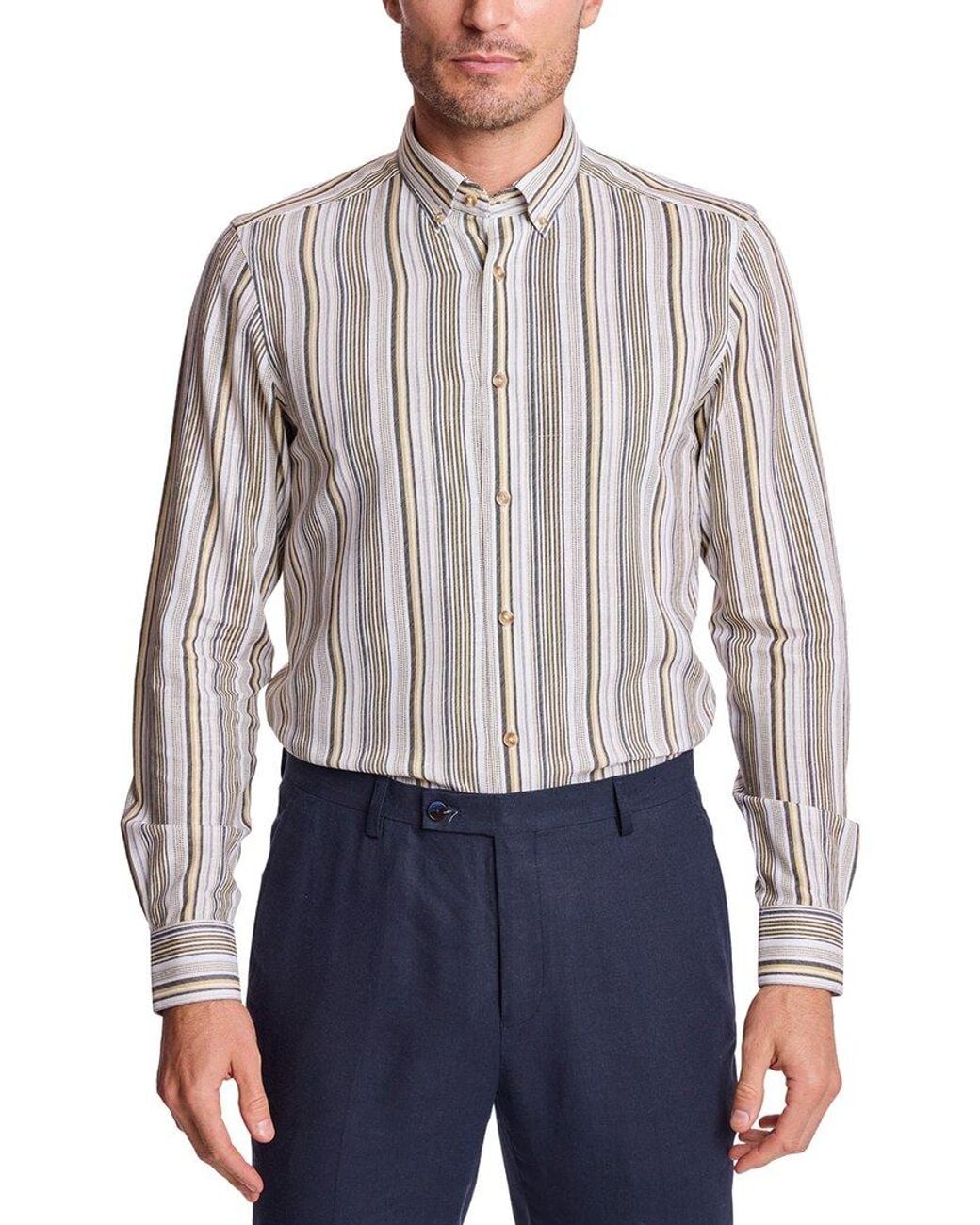 Paisley & Gray Blue Brian Linen-Blend Shirt for men