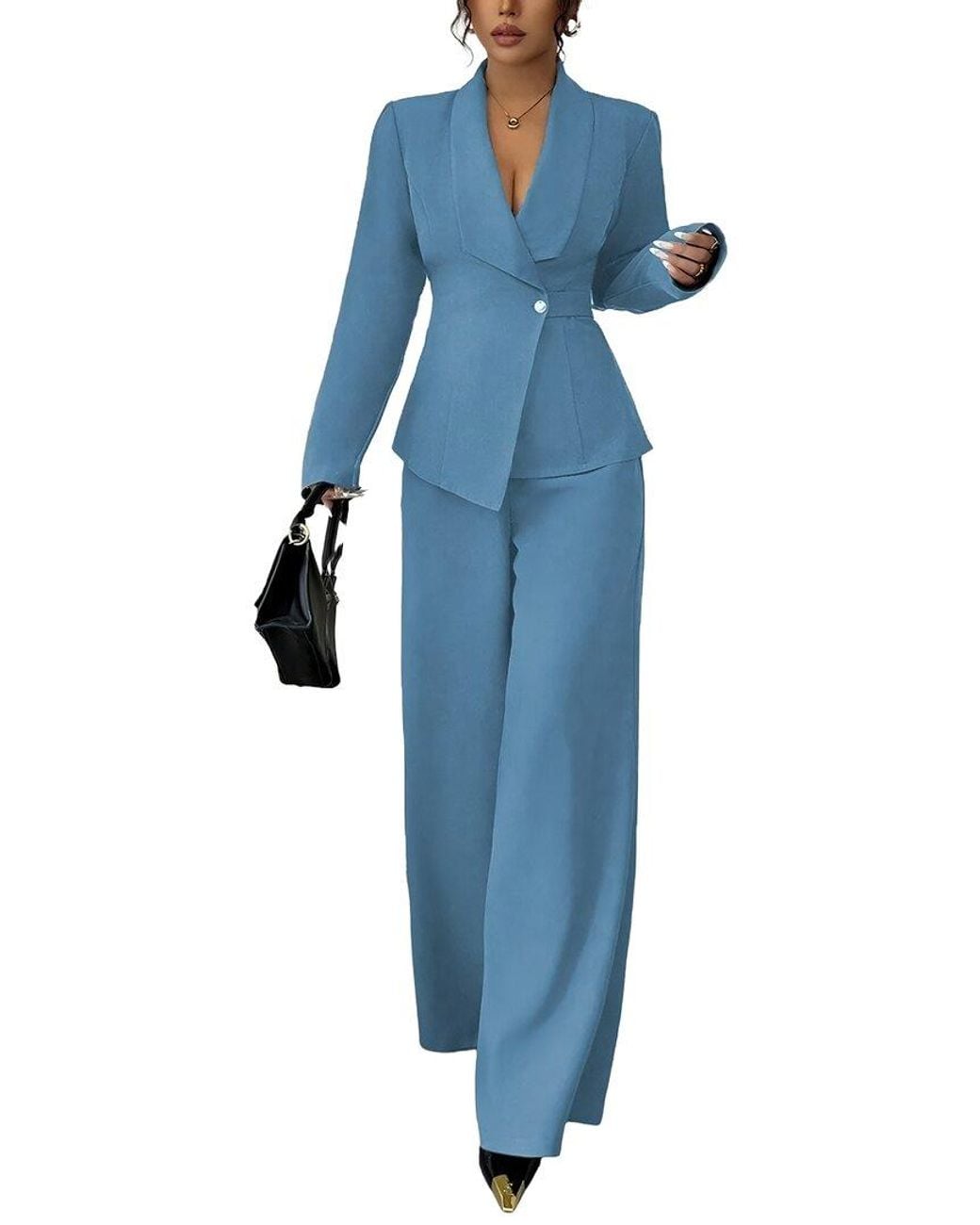 Amanda Royal Blue 2Pc Blazer & Pant Set