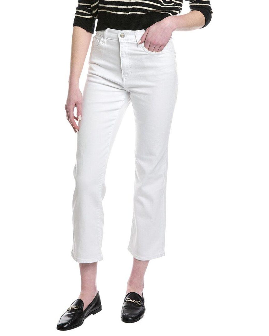 Hudson White Noa High-Rise Straight Ankle Jean