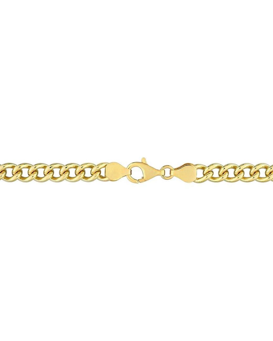Italian Silver Metallic 18k Over Curb Link Chain Bracelet