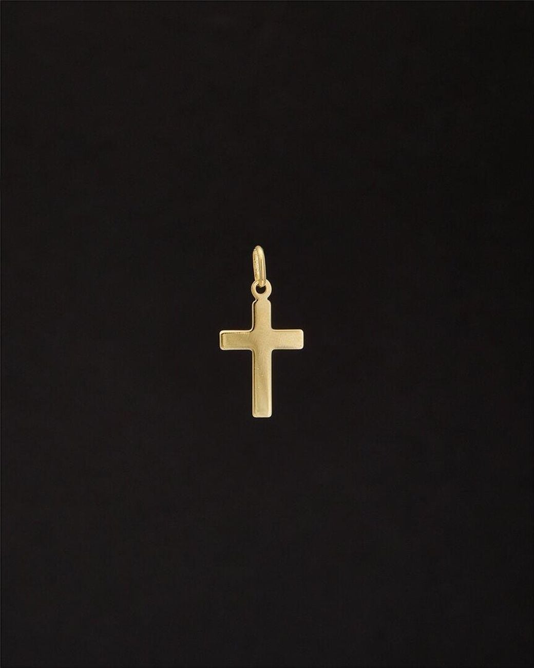 Italian Gold Black 14k Cross Pendant