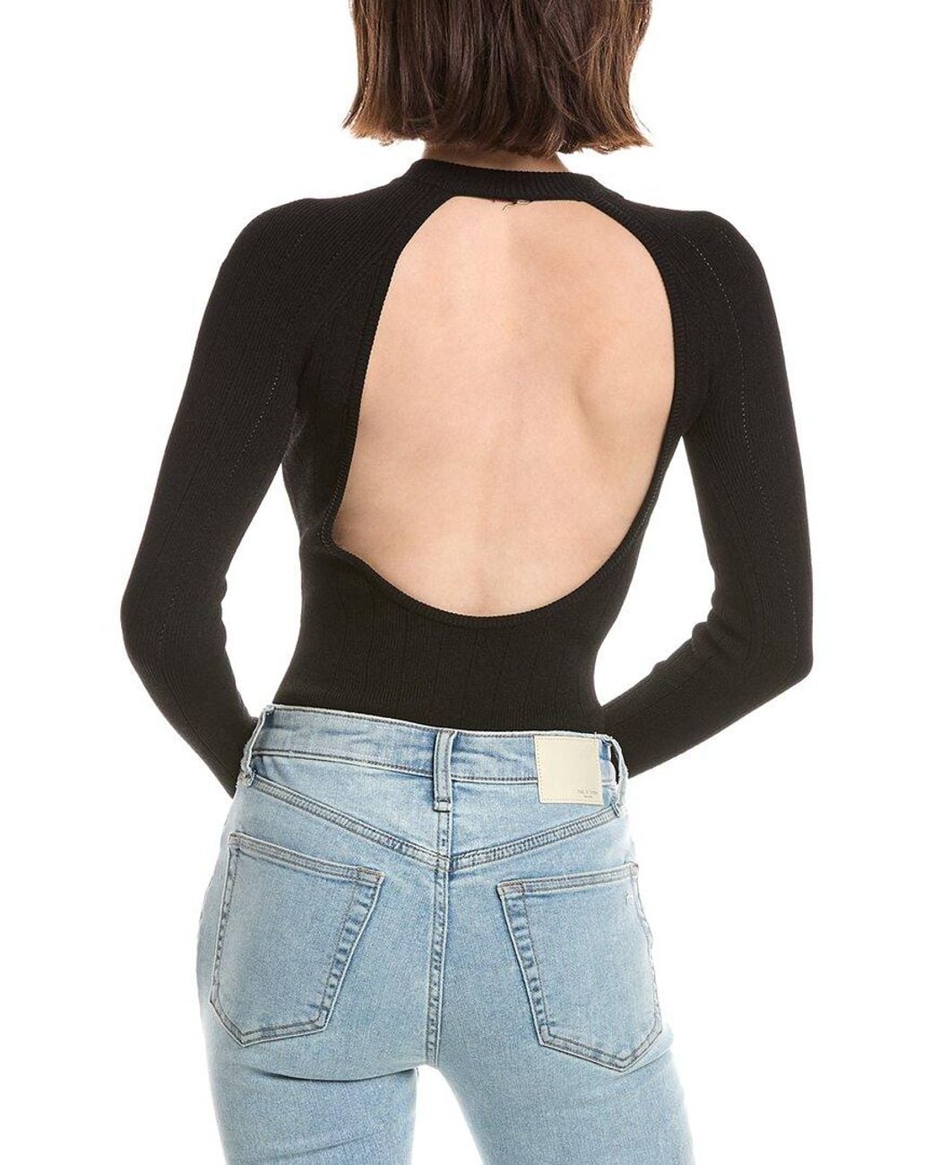 Balmain Black Buttoned Halter Bodysuit