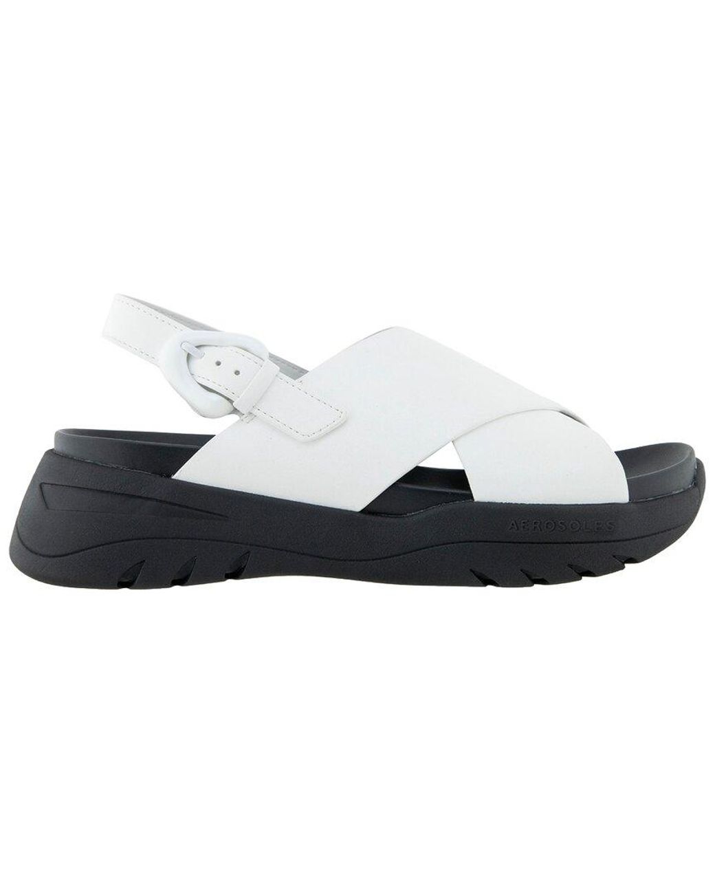 Aerosoles White Harlow Flat Sandal