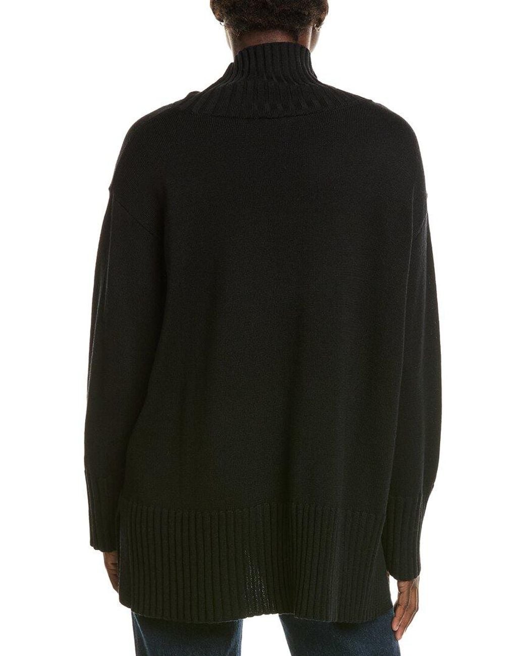 Eileen Fisher Black Turtleneck Wool Sweater