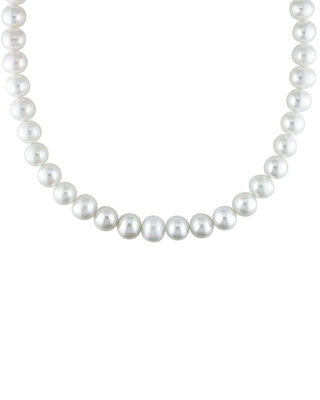 Pearls Metallic Silver 10-11mm Pearl Necklace
