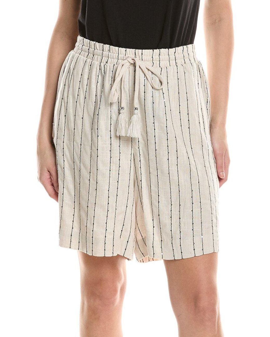 NVLT Natural Linen-Blend Bermuda Short