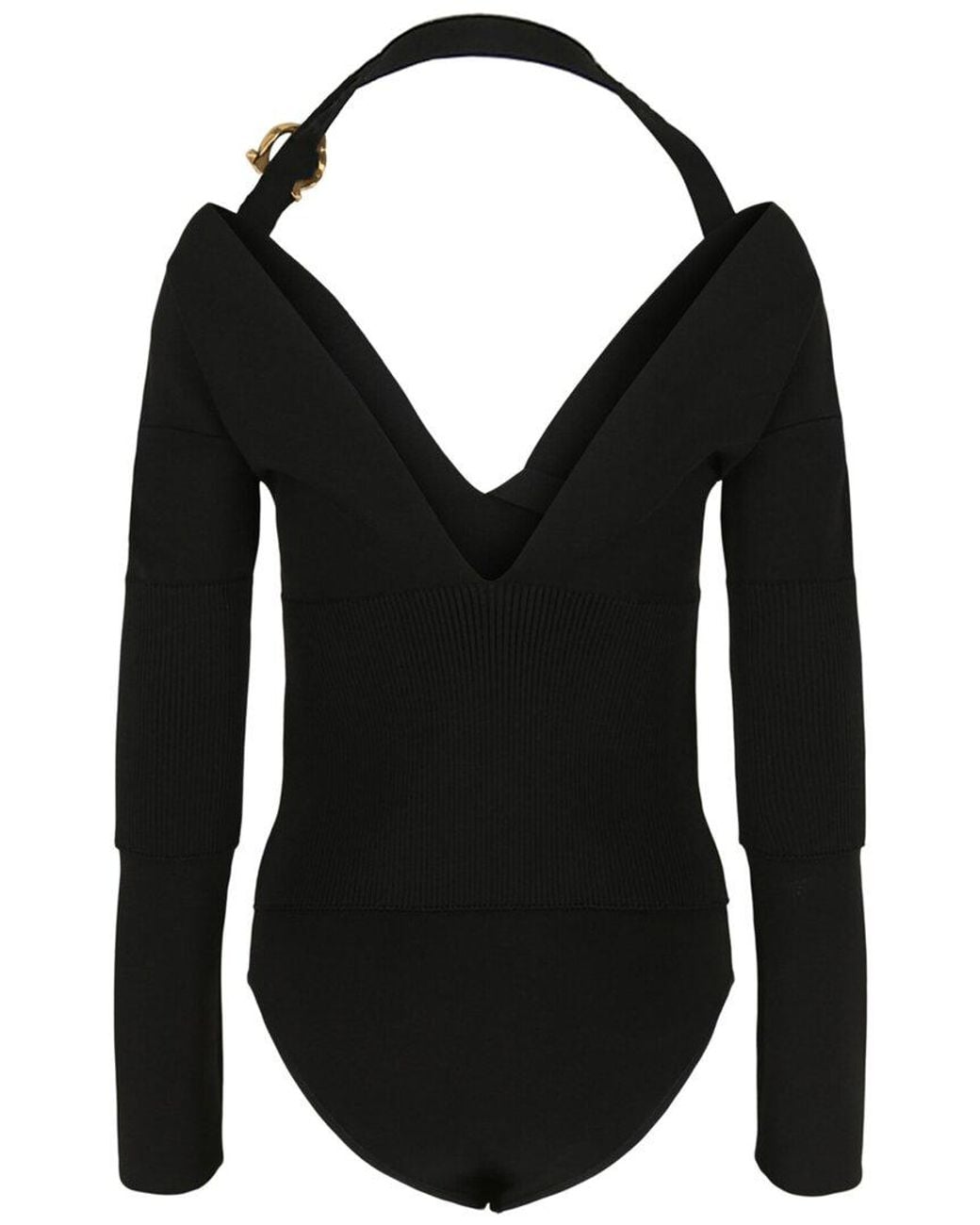 Ferragamo Black V-Neck Bodysuit
