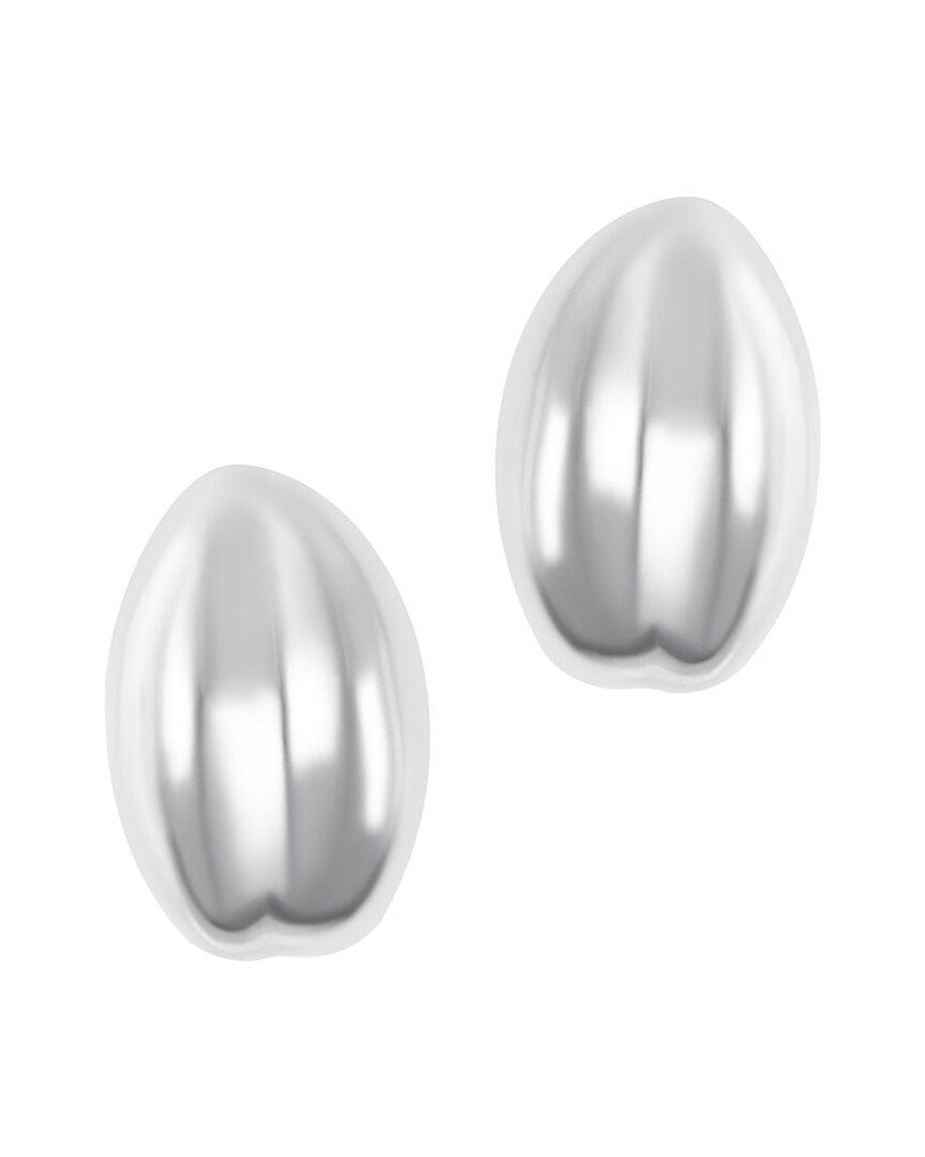 Adornia White Plated Puff Hoops
