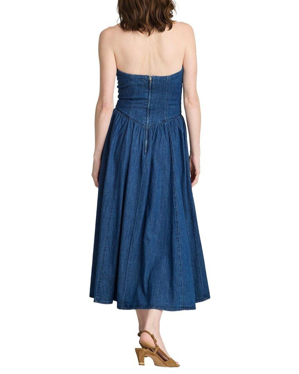 Kenneth Cole Blue Strapless Boustier Dress