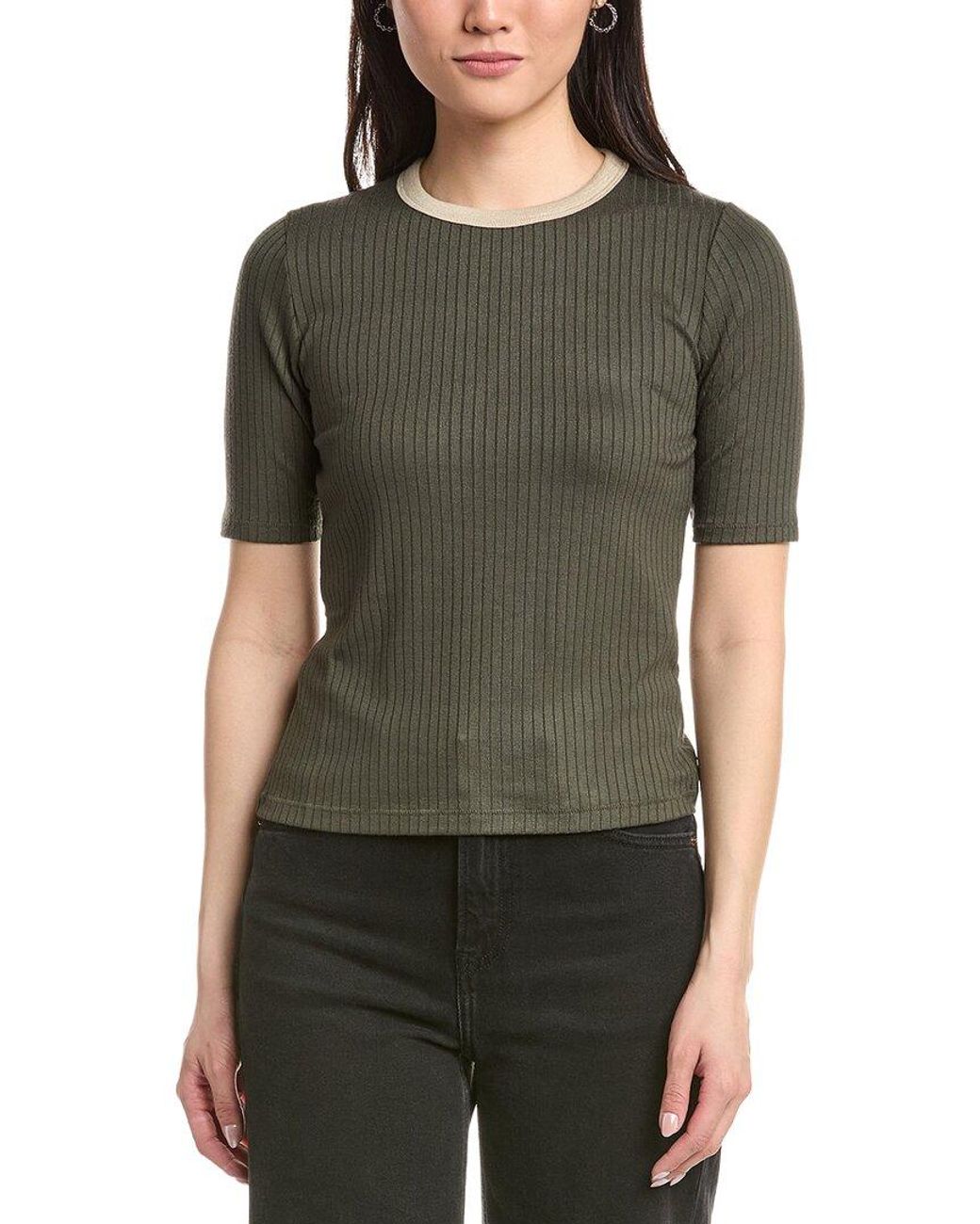 Rag & Bone Black The Knit Contrast Ringer T-Shirt