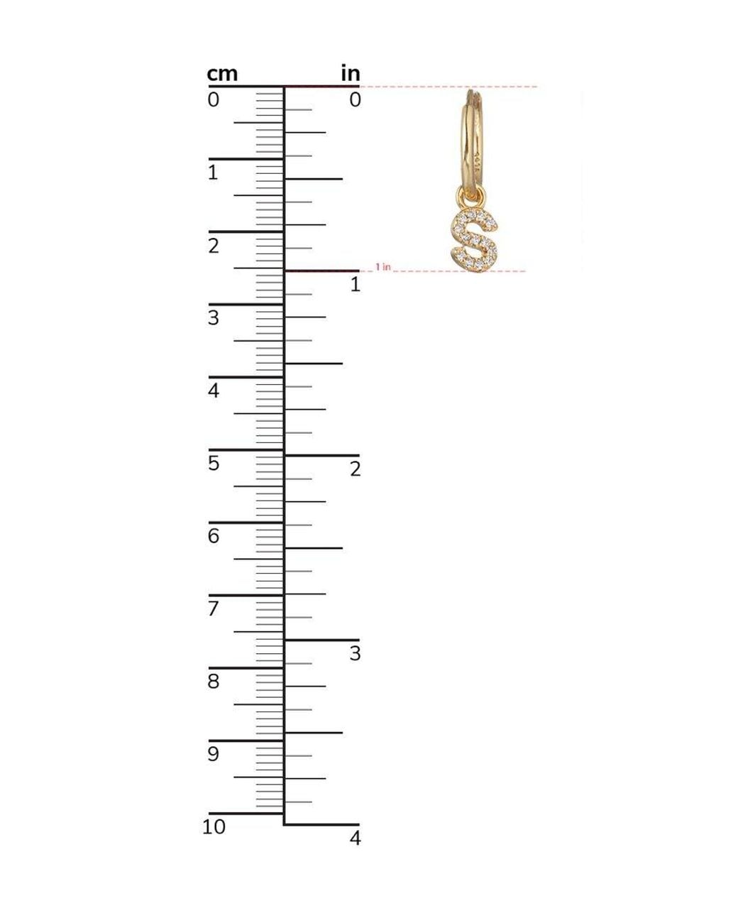 Eye Candy LA Metallic Luxe Collection Silver Cz Initial Huggie Earrings (a-z)