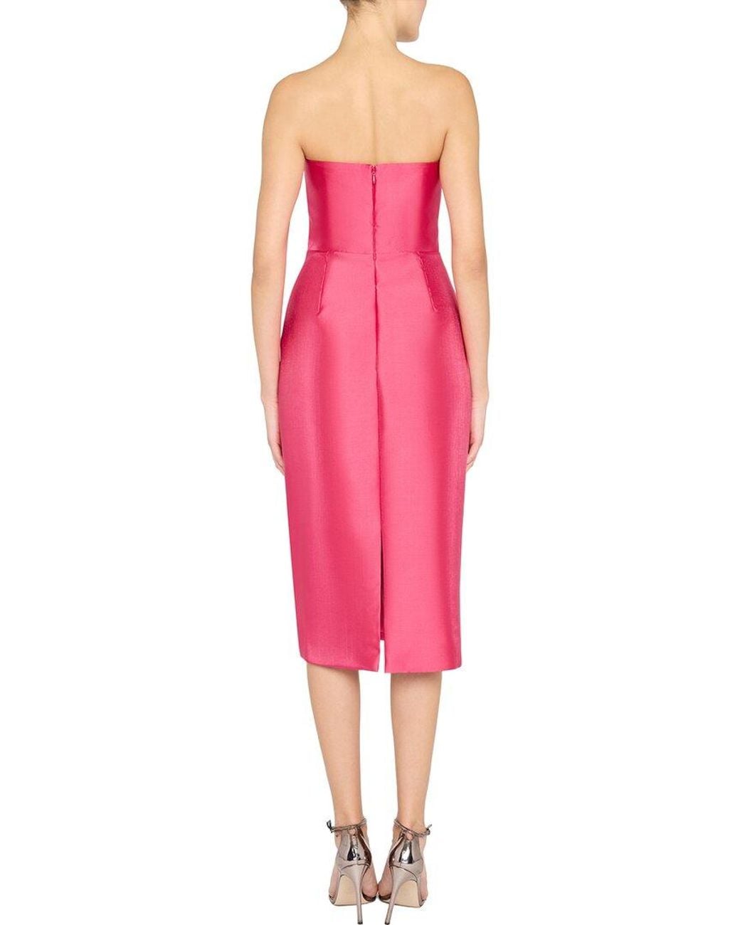 THEIA Pink Bridget Strapless Dress