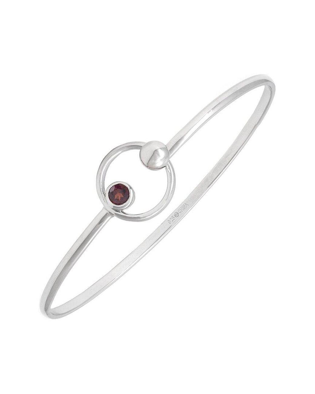 Gemstones White 0.32 Ct. Tw. Garnet Bangle Bracelet