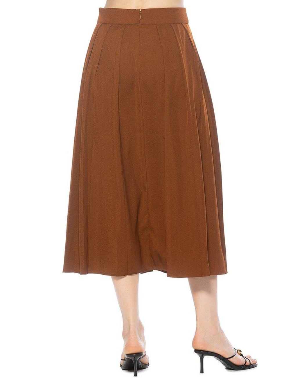 Alexia Admor Brown Oren A-Line Skirt