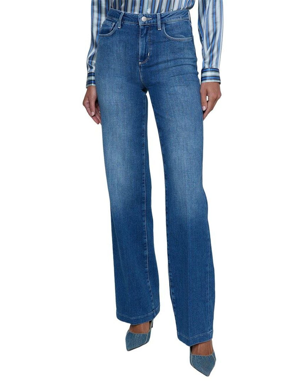 L'Agence Blue Clayton High-Rise Wide Leg Jean
