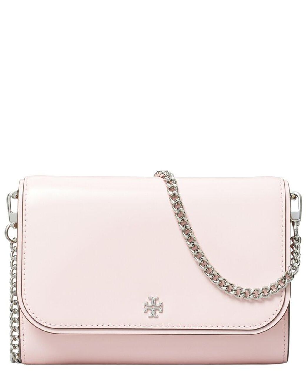 Tory Burch Pink Emerson Chain Leather Chain Wallet