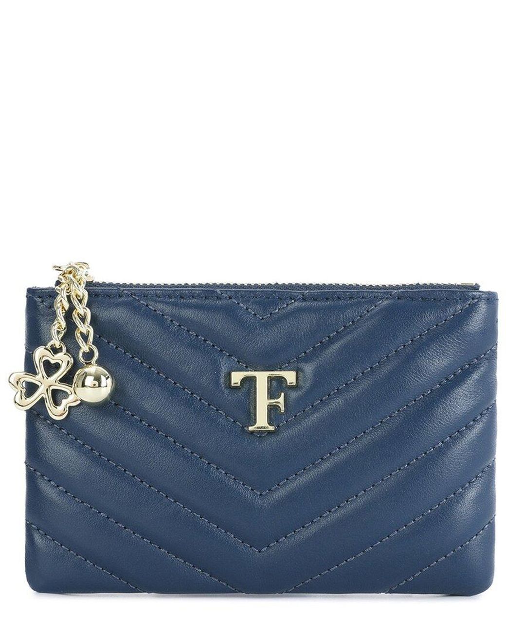 Tiffany & Fred Paris Blue Quilted Leather Wallet