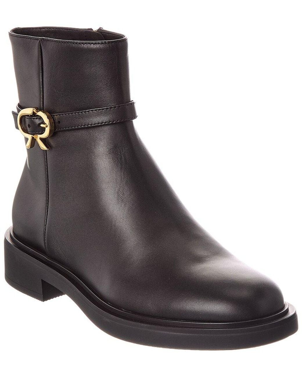 Gianvito Rossi Black Ribbon Dumont 20 Leather Boot