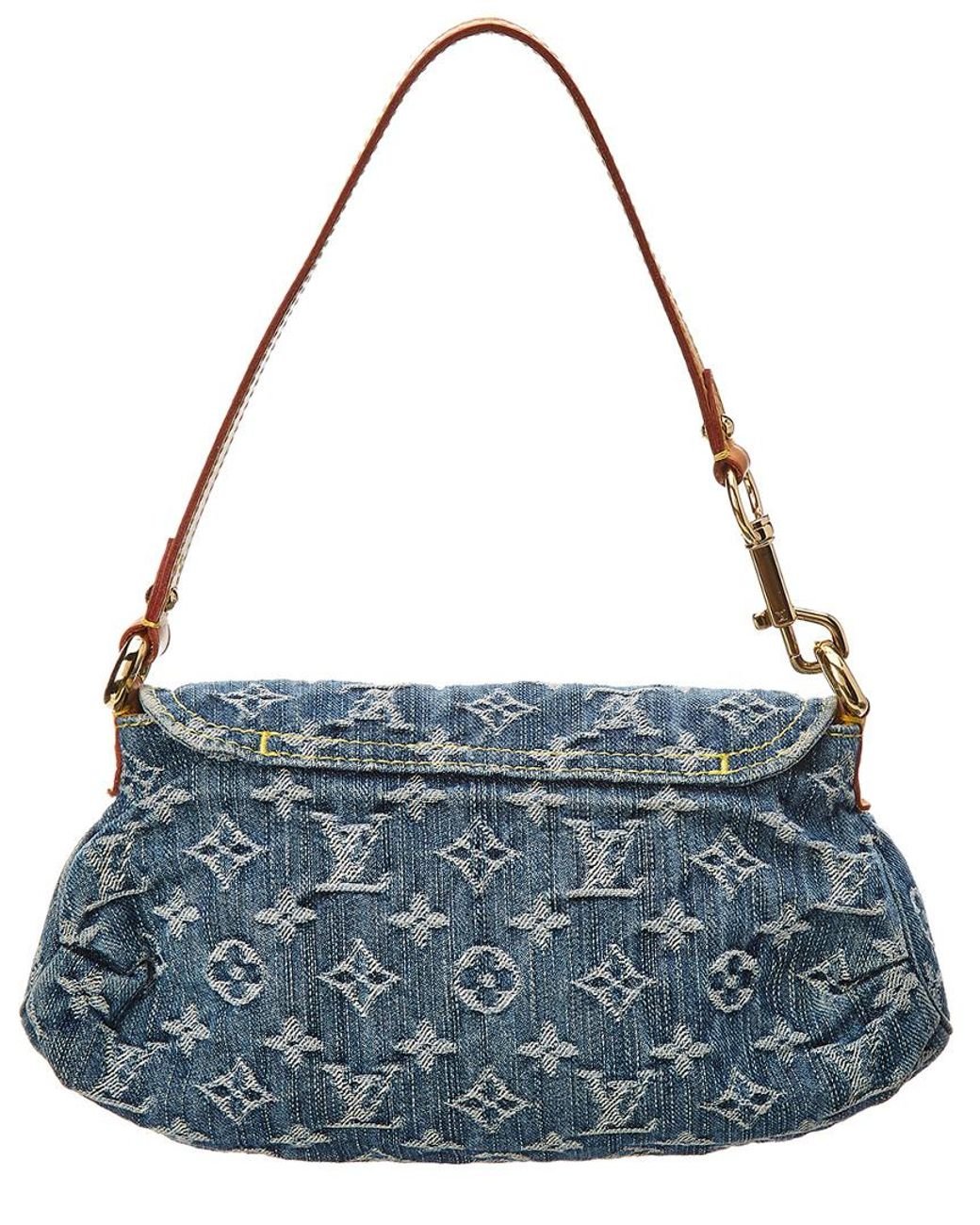 Louis Vuitton Pleaty PM Blue Monogram Denim Handbag at 1stDibs