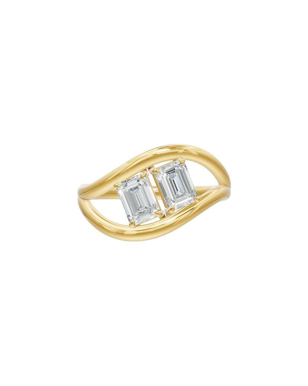 Lab Grown Diamonds White 18K Plated 1.14 Ct. Tw. Lab-Grown Diamond Ring