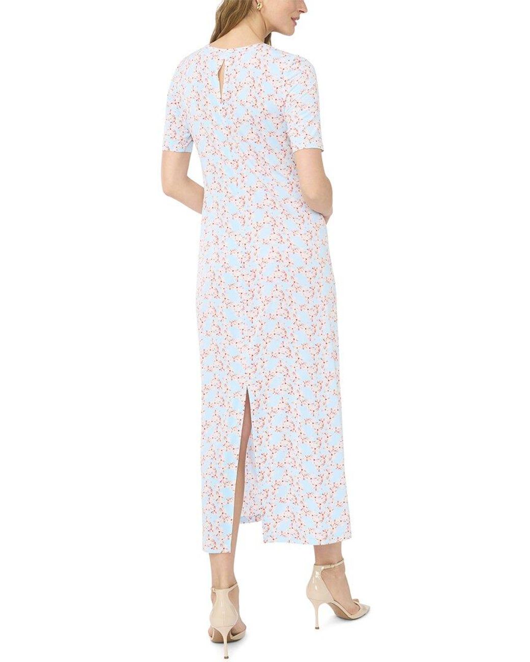 Vince Camuto White 3/4 Sleeve Crewneck Maxi Dress