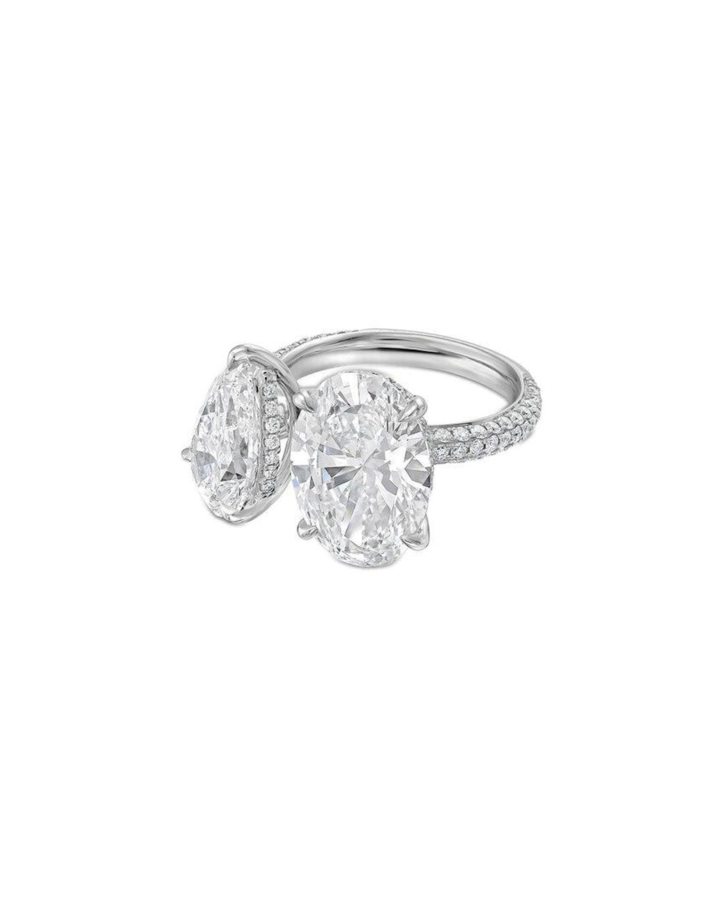 Diana M White Diana M. 14K 4.00 Ct. Tw. Lab-Grown Diamond Two-Stone Ring