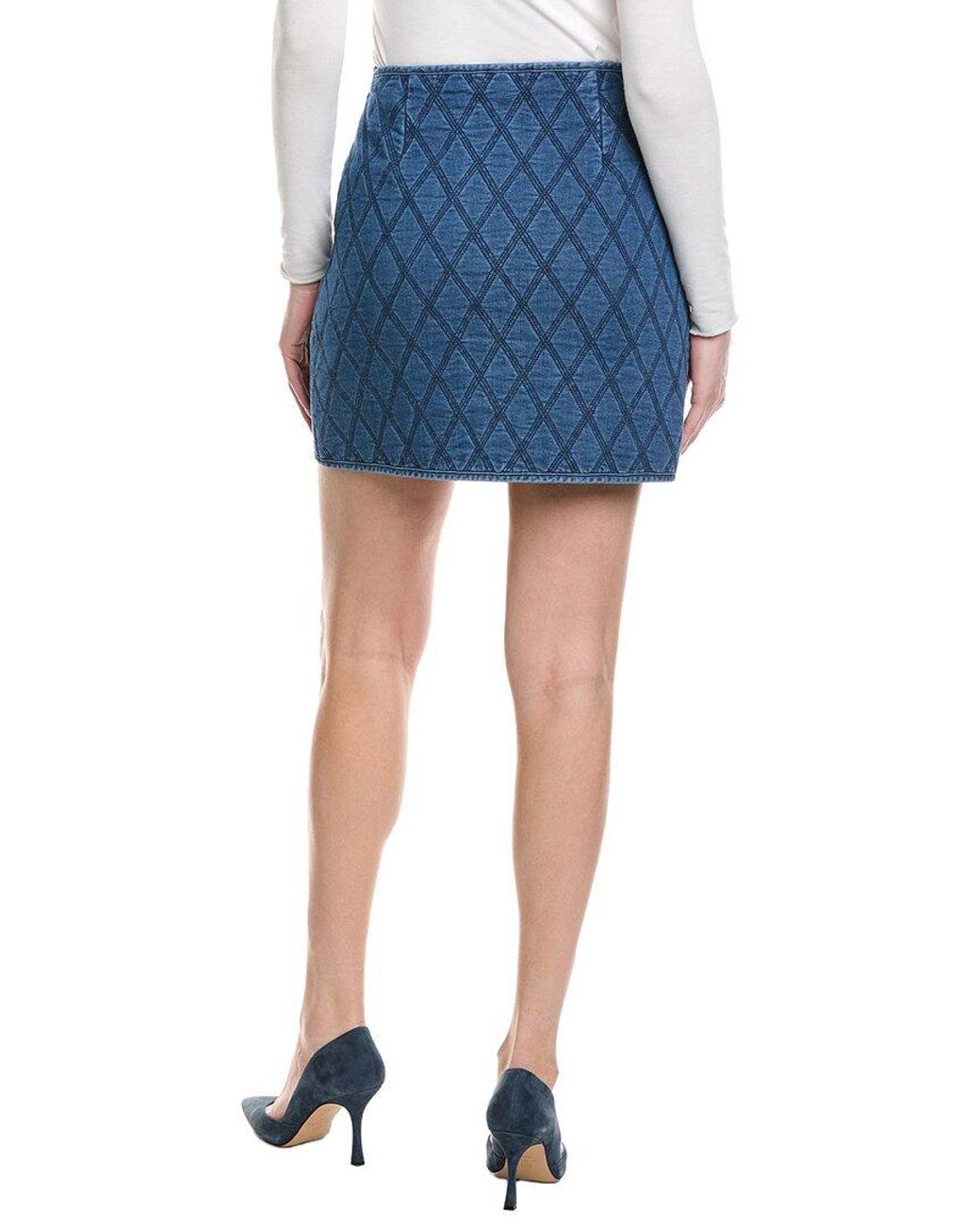 Kenneth Cole Blue Mini Quilted Pencil Skirt