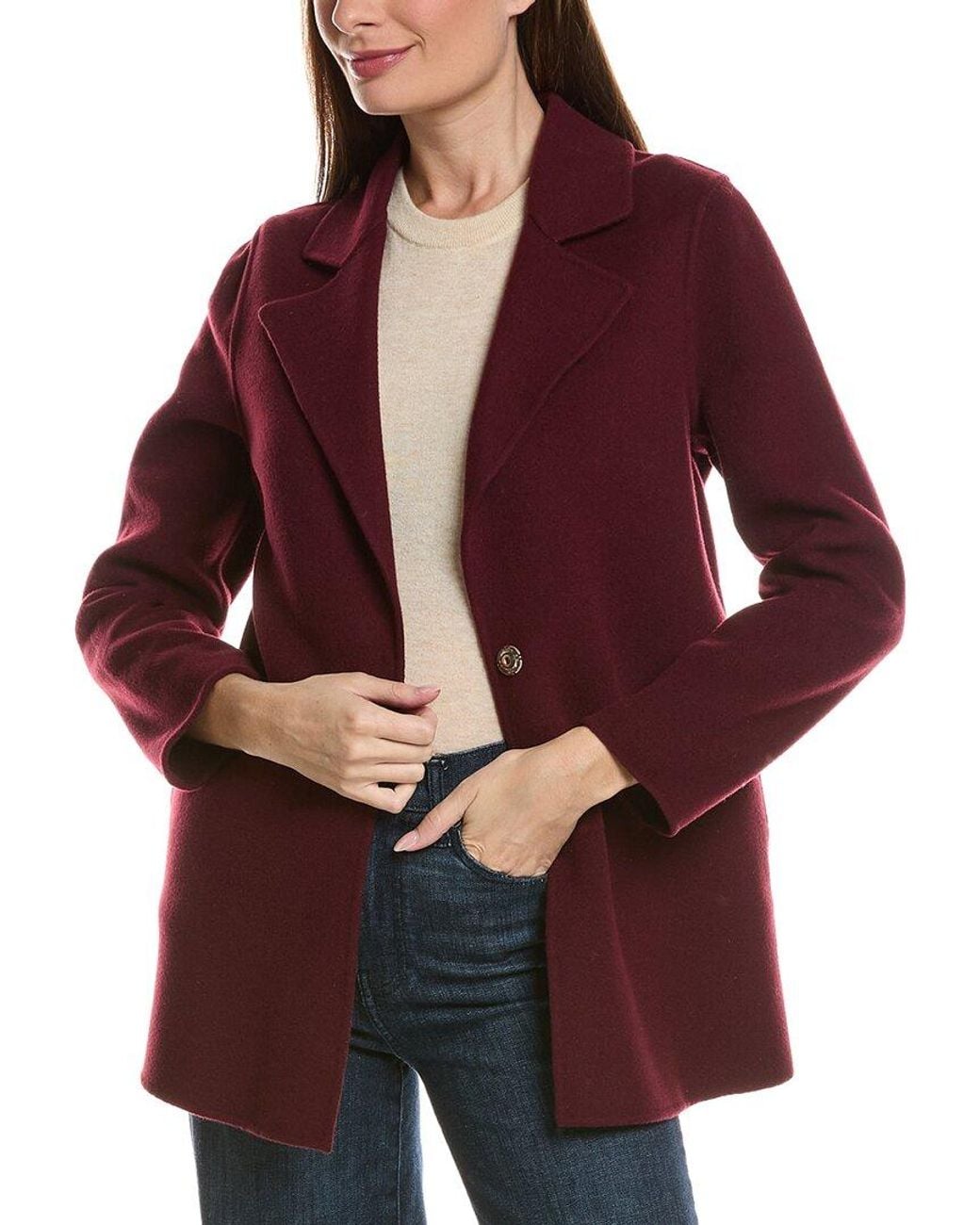 tyler boe Red Shannon Wool-Blend Car Coat