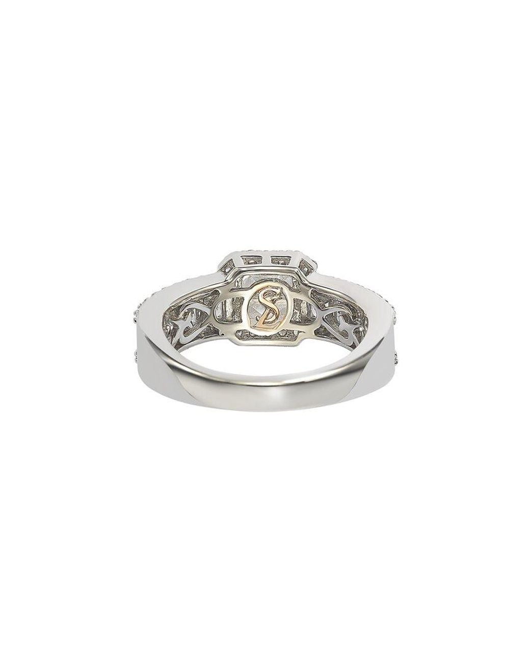 Suzy Levian CZ Jewelry White Suzy Levian Cz Half-Eternity Ring
