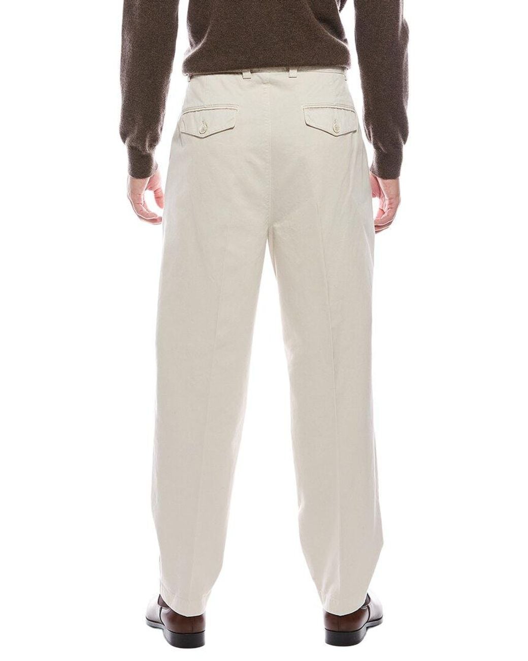 Brunello Cucinelli Natural Pleated Pant for men