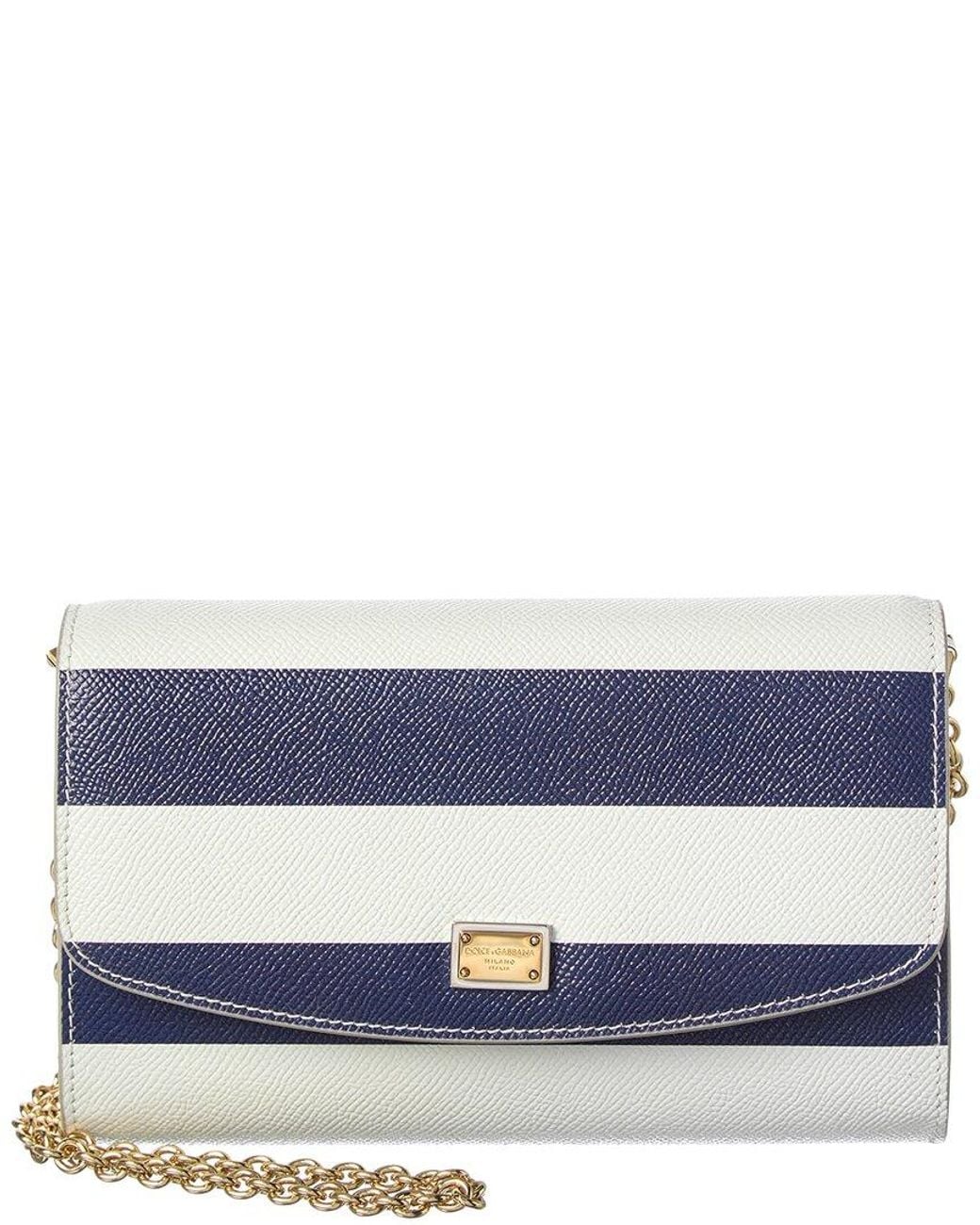 Dolce & Gabbana Blue Dg Mini Leather Wallet On Chain