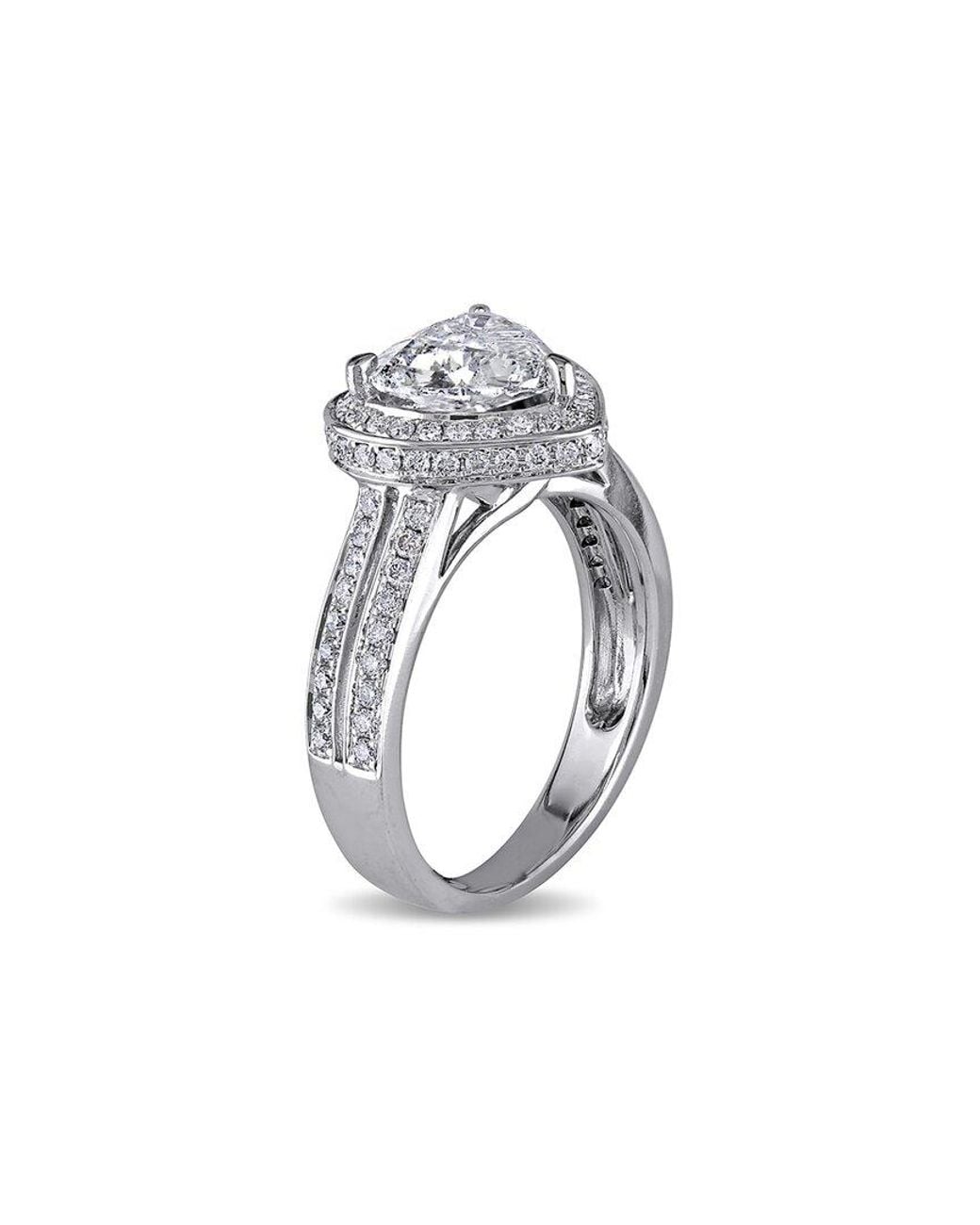 Rina Limor White 14K 1.99 Ct. Tw. Diamond Split Shank Halo Ring