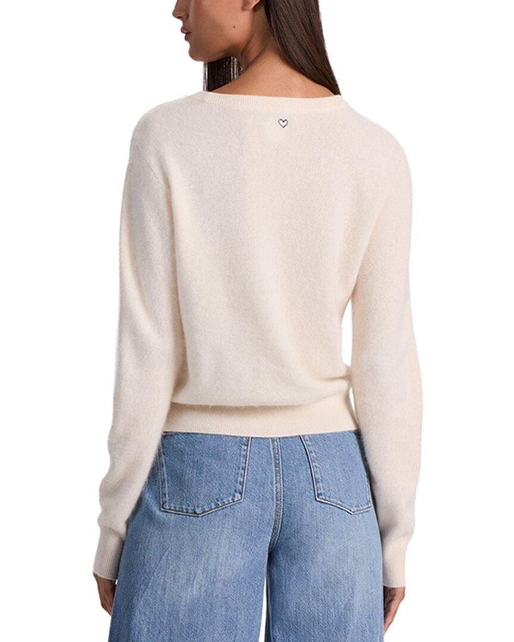 Alice + Olivia Blue Carolee Crewneck Cashmere-Blend Pullover