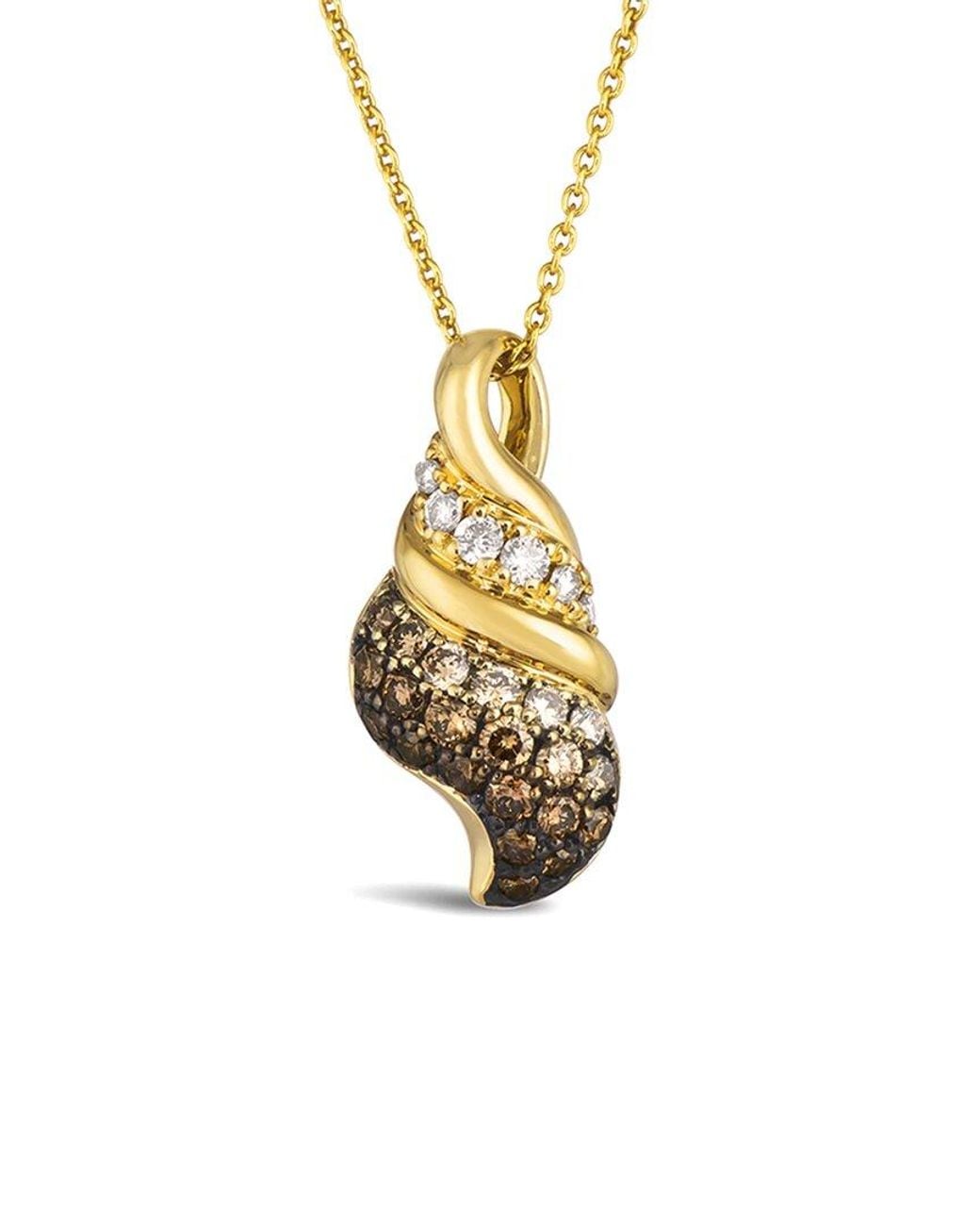 Le Vian Metallic Le Vian Sea World 14K 0.50 Ct. Tw. Diamond Pendant Necklace