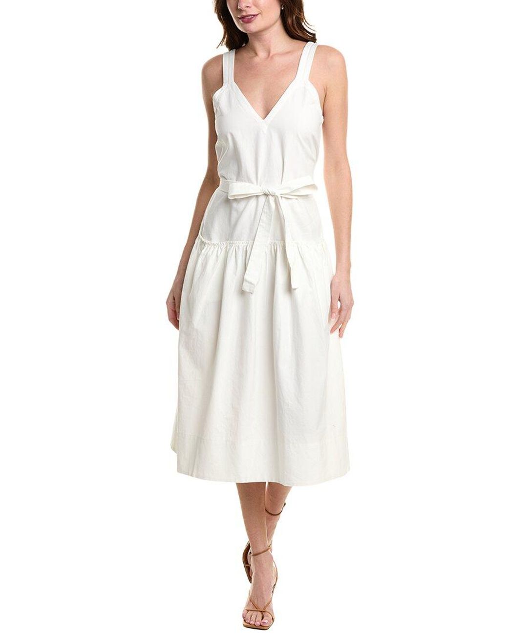 Proenza Schouler White Sasha Linen-Blend Midi Dress