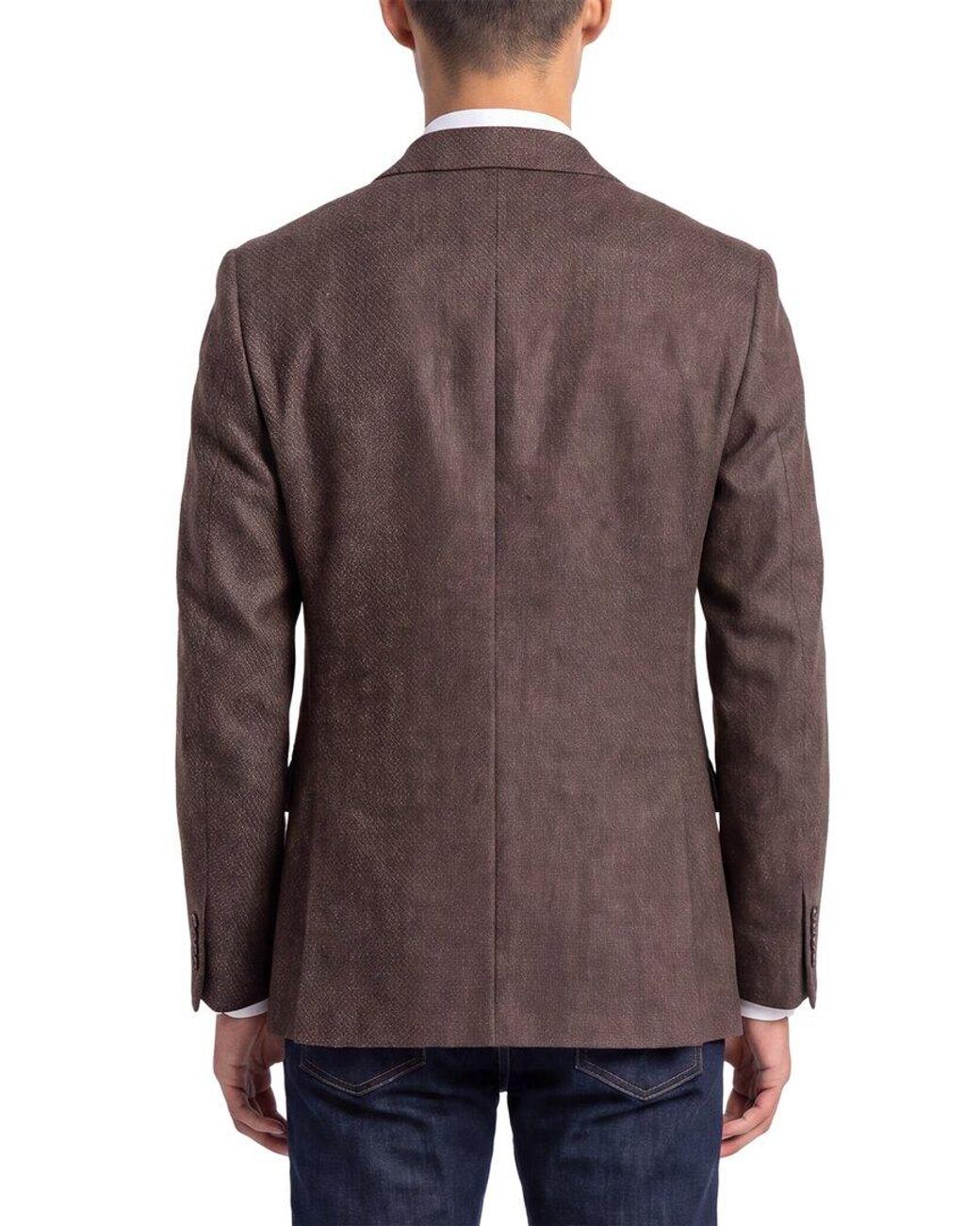 Corneliani Brown Cc Collection Geometric Wool & Cashmere-Blend Blazer for men