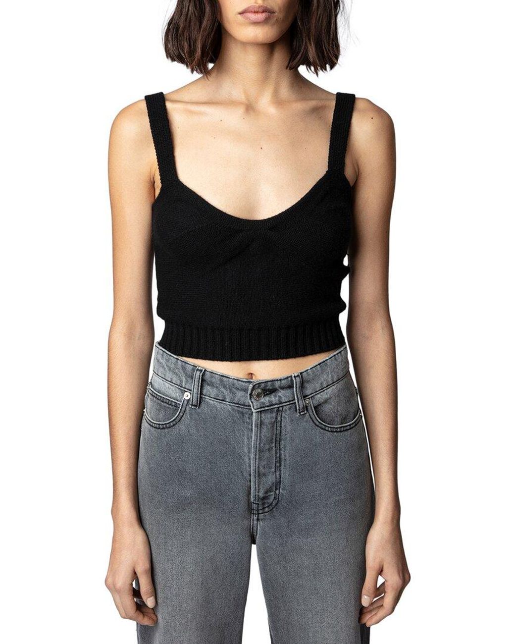 Zadig & Voltaire Black Wool & Cashmere Bettina Top