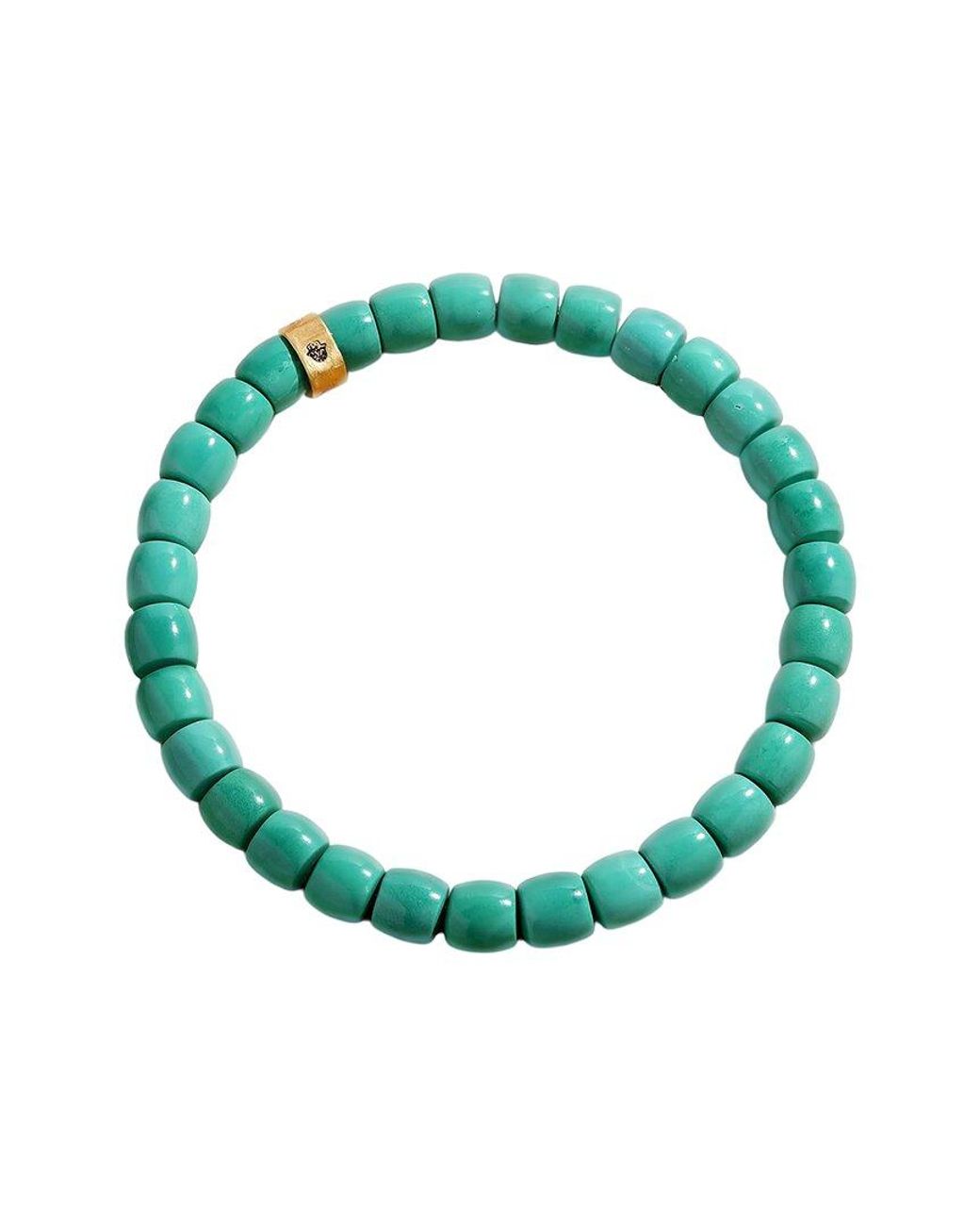 Karma and Luck Green Plated Stretch Bracelet