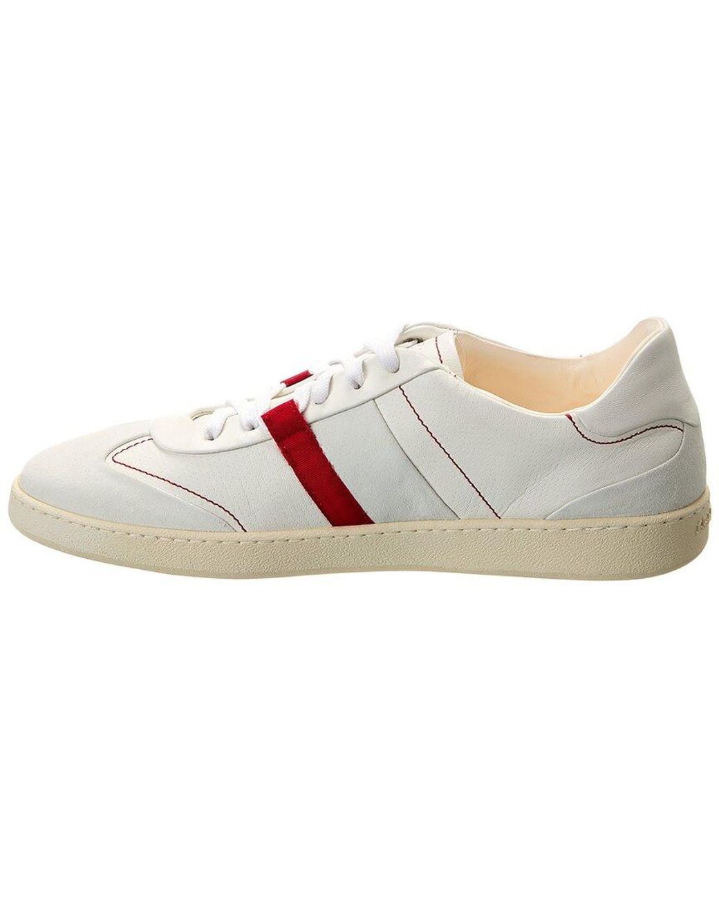 Ferragamo White Garda Fresh Suede & Leather Sneaker for men