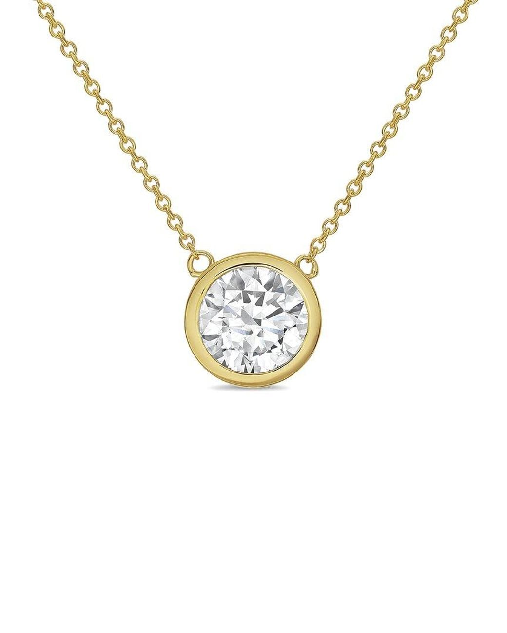 Diana M Metallic Diana M. 14K 10.00 Ct. Tw. Lab-Grown Diamond Pendant Necklace