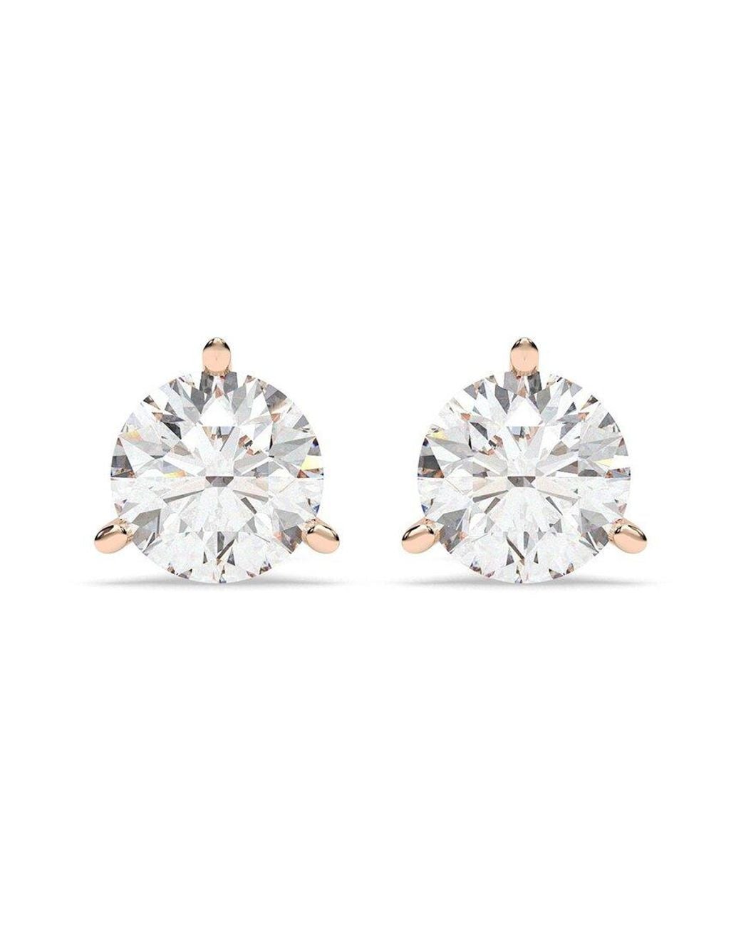Lab Grown Diamonds White 14K Rose 4.00 Ct. Tw. Lab-Grown Diamond Earrings