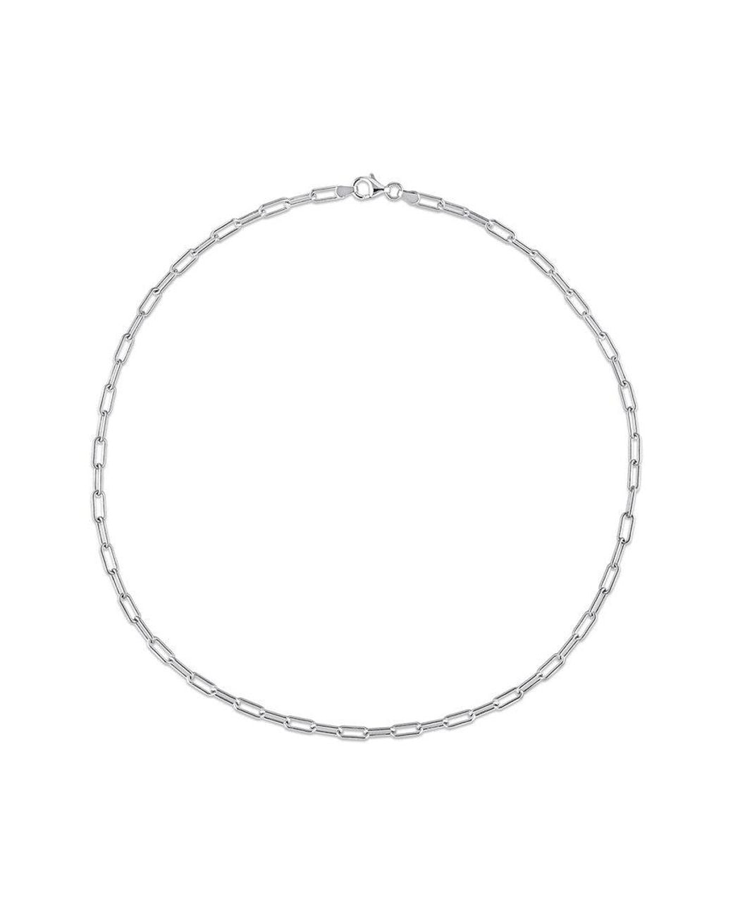Italian Silver Metallic Paperclip Chain Necklace