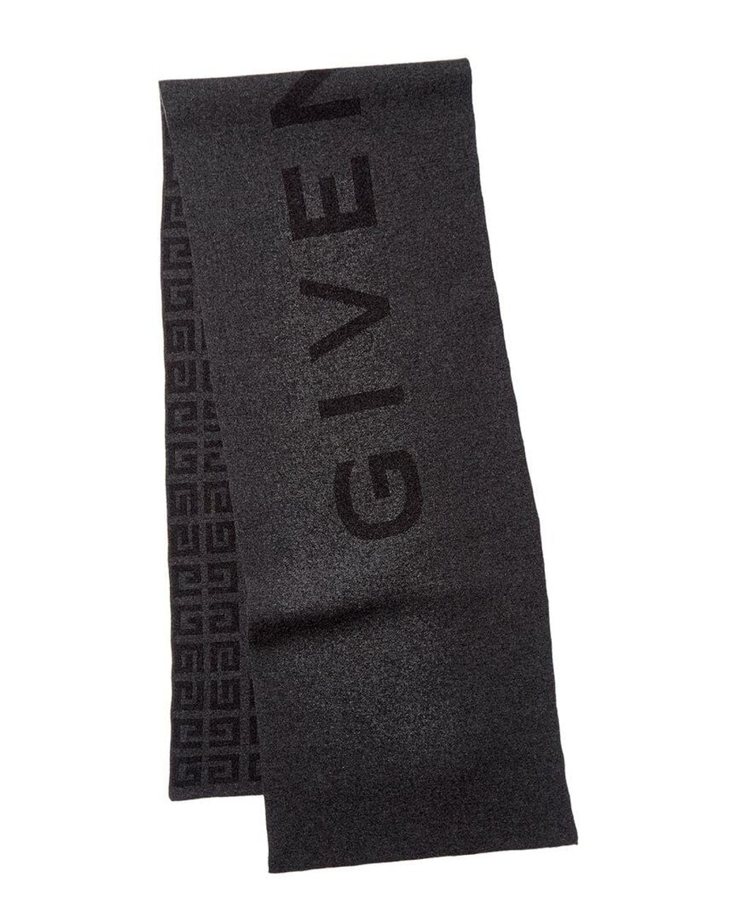 Givenchy Black 4G Logo Reversible Wool & Cashmere-Blend Scarf