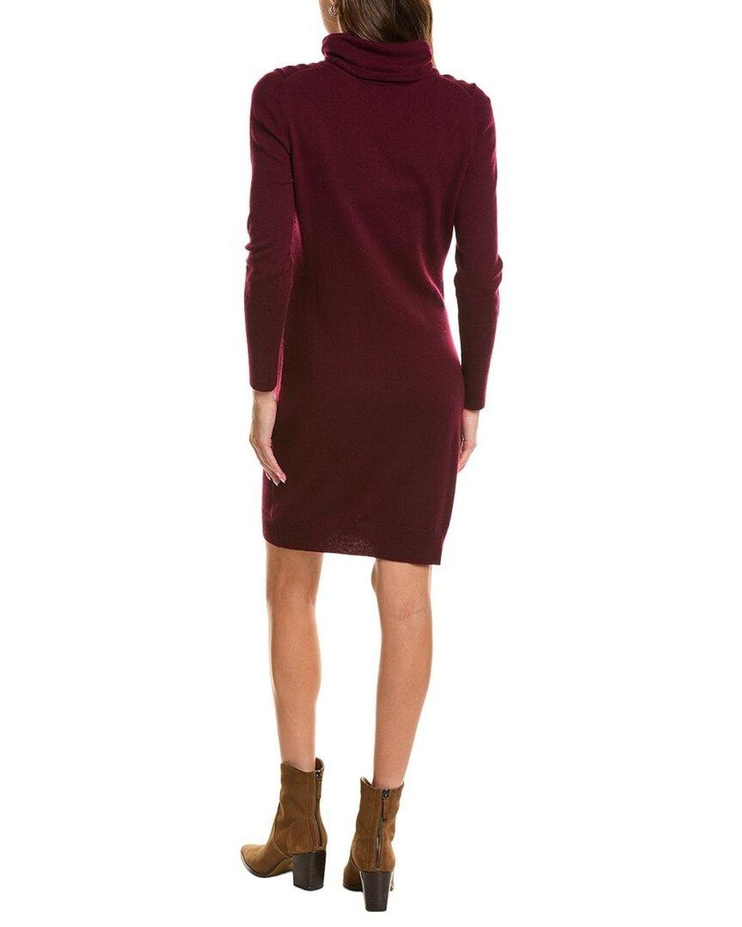 Forte Red Turtleneck Wool & Cashmere-Blend Sweaterdress