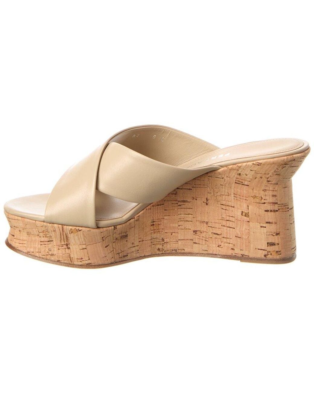 Ferragamo White Ant Leather Wedge Sandal