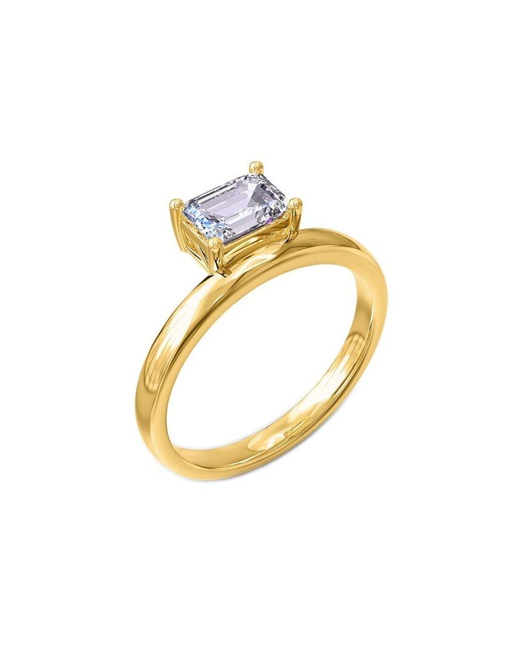 Lab Grown Diamonds Metallic 18K Over 0.93 Ct. Tw. Lab-Grown Diamond Solitaire Ring