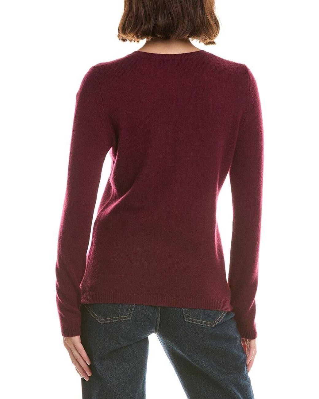 Forte Purple Basic Crewneck 100% Cashmere Sweater