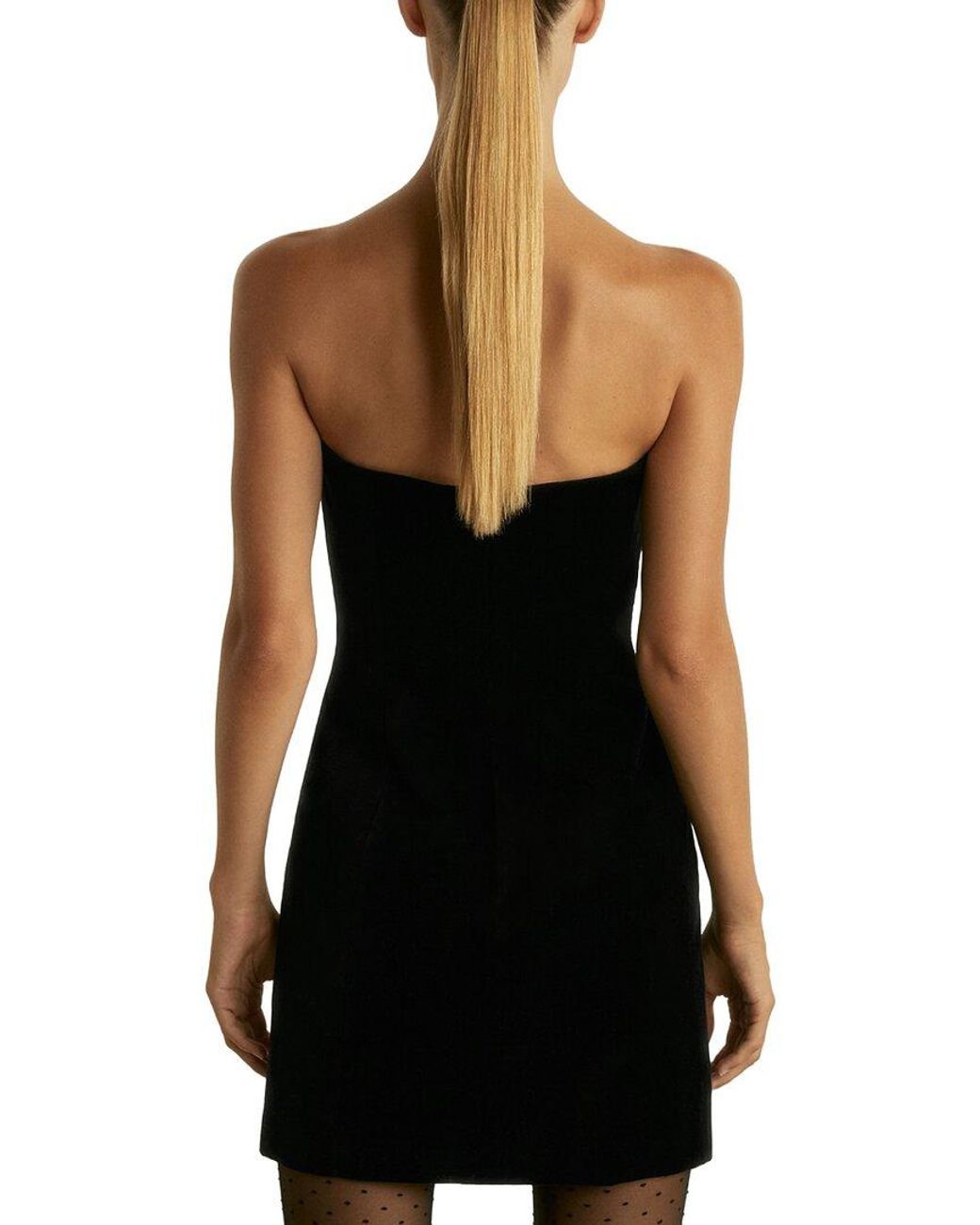 Reiss Black Ilze Bandeau Short Velvet Dress