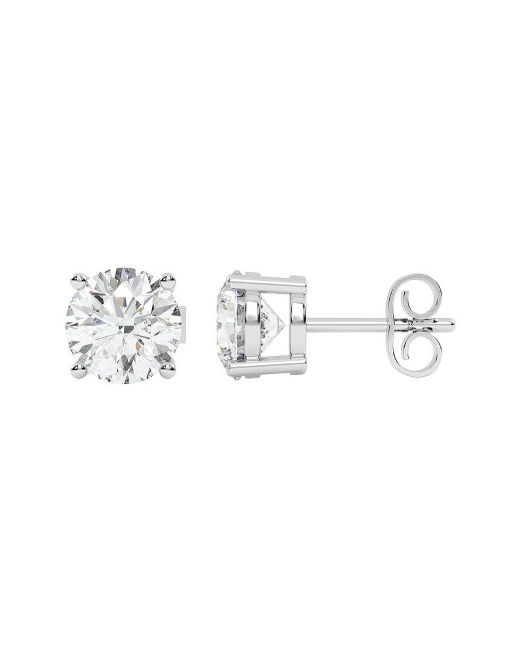 Lab Grown Diamonds Metallic 14K 8.00 Ct. Tw. Lab-Grown Diamond Stud Earrings