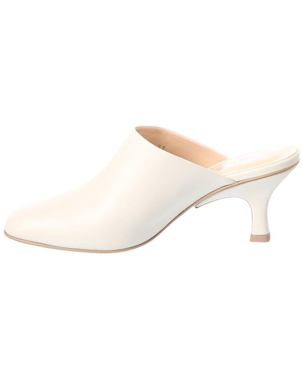 Tod's White Leather Mule